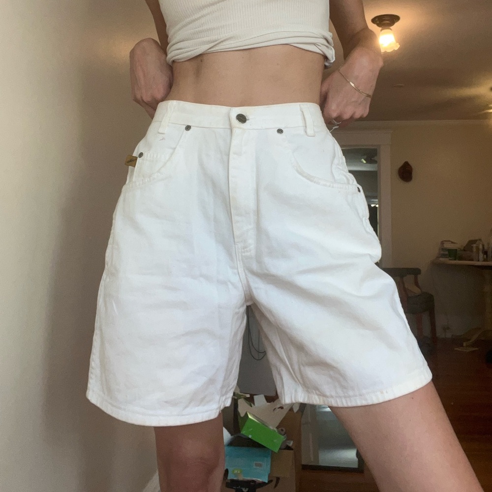 Vintage white denim shorts
